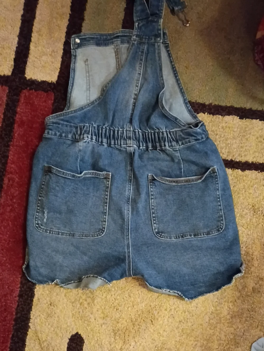 No Boundaries Denim Blue Women's Overall Shorts - Classic Blue Size 11/13